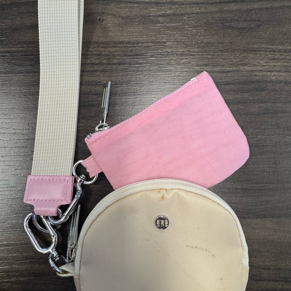 Pink and Cream Keychain Set
